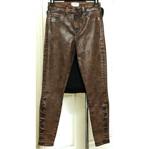 L'Agence Jeans Womens 25 Brown Piper High Rise Skinny Cocoa Mineral Coated NEW